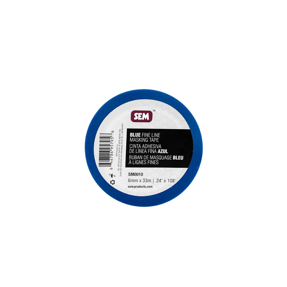 Blue Fine Line Masking Tape - 0.24" Width X 108' Length - SEMSM0010